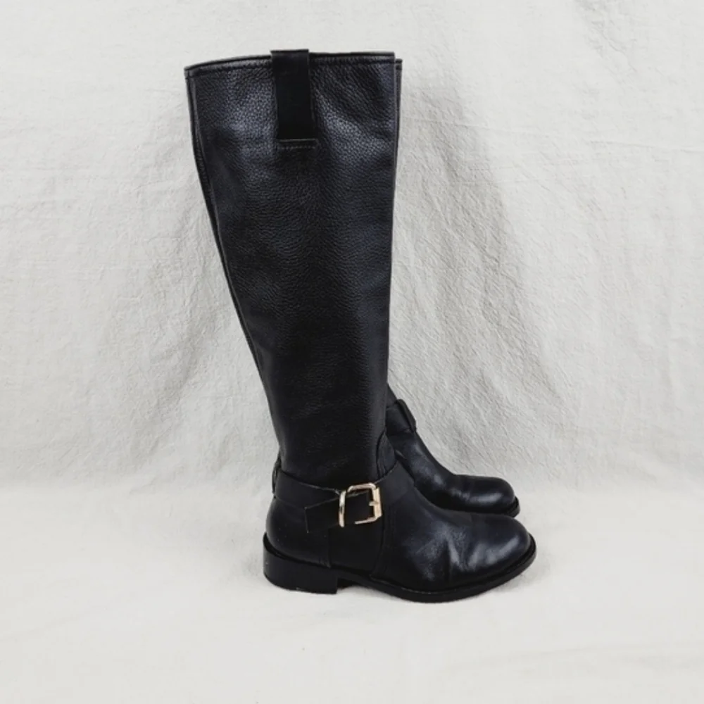 Vince Camuto leather black kabollans knee high boots